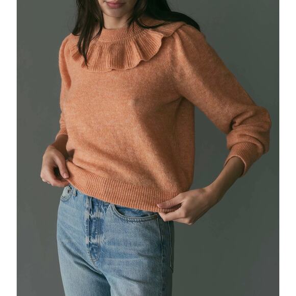 Doen Azaria Alpaca Blend Coral Sweater Womens XS Salmon Pink Orange NWT - Picture 13 of 14